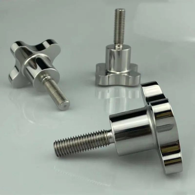 2 Stainless Steel Clamping Star Knobs