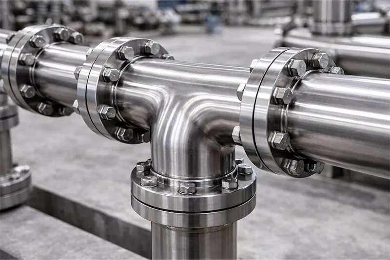 Stainless Steel Tee Pipe Fitting Branching Pipeline