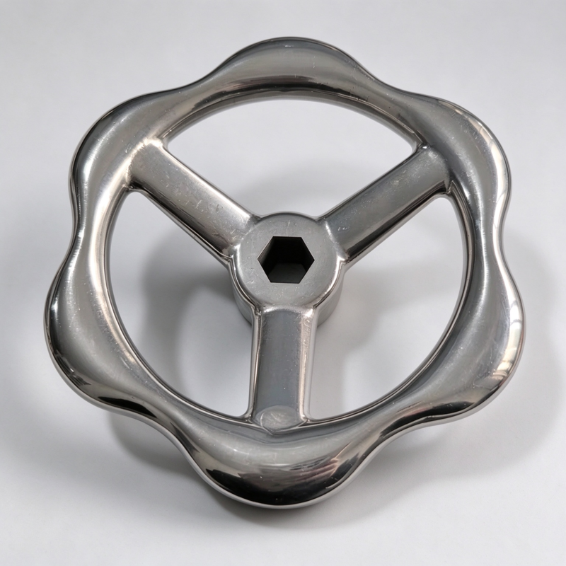 Flower-shaped stainless steel handwheel
